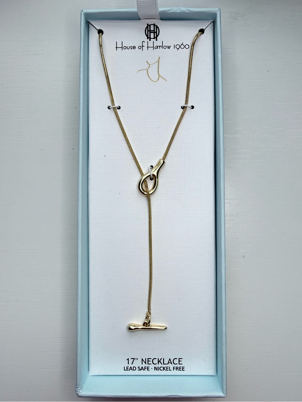 Gold Lariat Style Togle Y Necklace House of Harlow